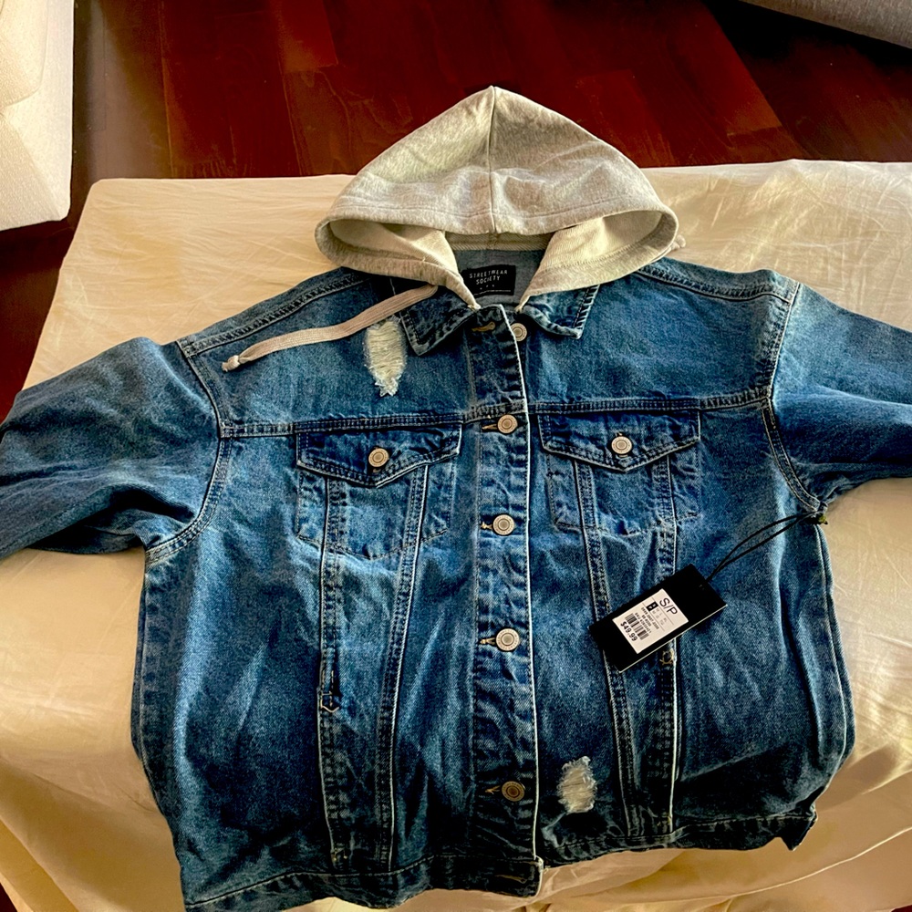 Streetwear Society Blue Denim Hooded Jacket (Women)